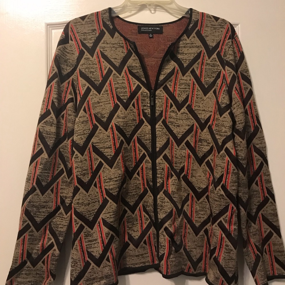 Women’s Patterned Zip up Sweater